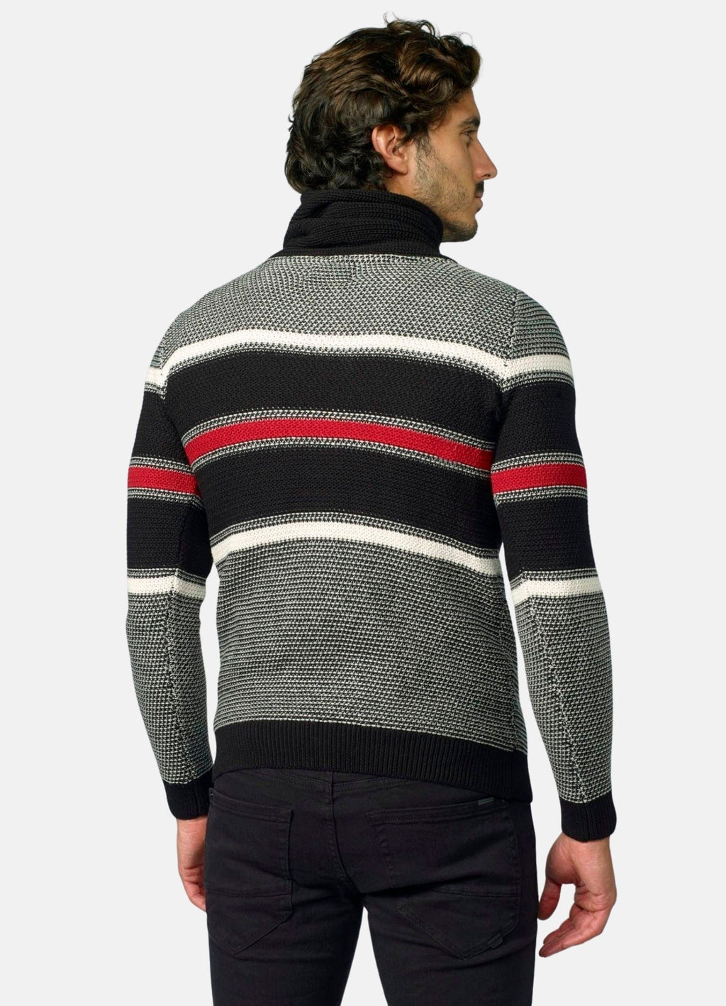 Jersey Punto de Rayas Hombre Cuello Cruzado – Koroshi 2021TR27