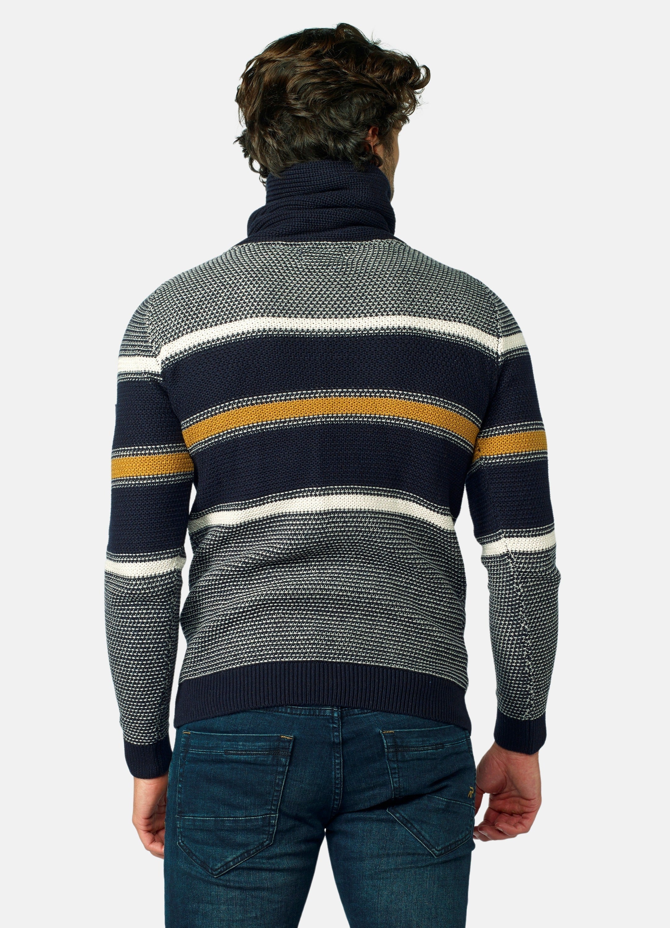Jersey Punto de Rayas Hombre Cuello Cruzado – Koroshi 2021TR27