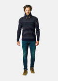Jersey Punto Rayas Finas Multicolor Hombre – Koroshi Azul Marino