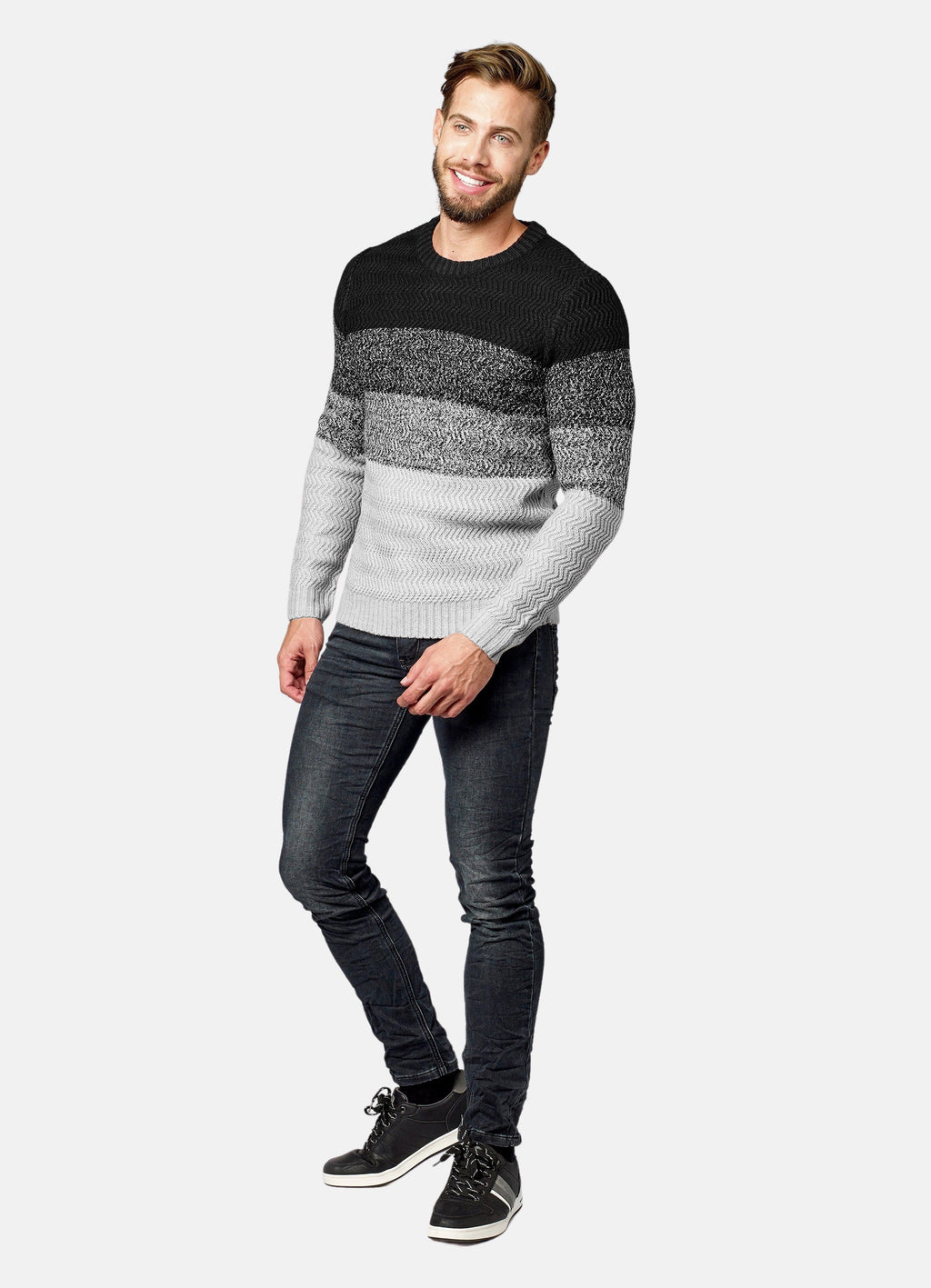 Jersey Hombre Rayas Efecto Degradado – Koroshi 2021TR33