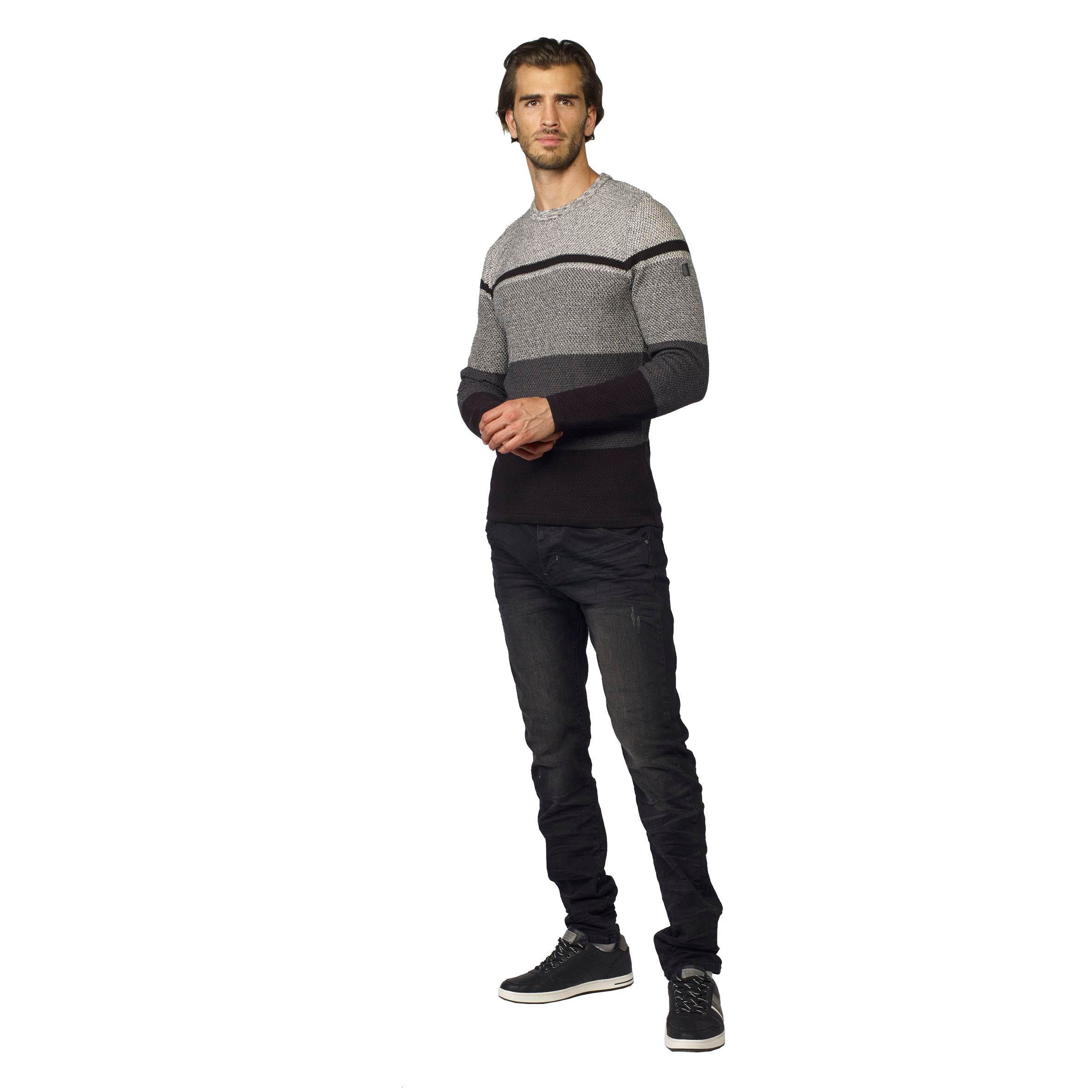 Jersey Hombre Punto Fino Degradado Raya Contraste – Koroshi 2021TR37