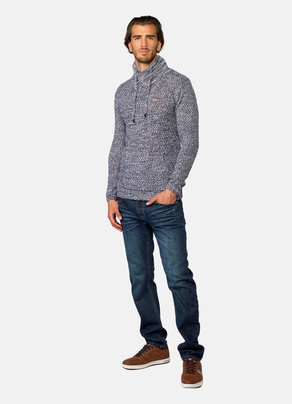 Jersey Hombre Jaspeado Cuello Cruzado – Koroshi 2021TR42
