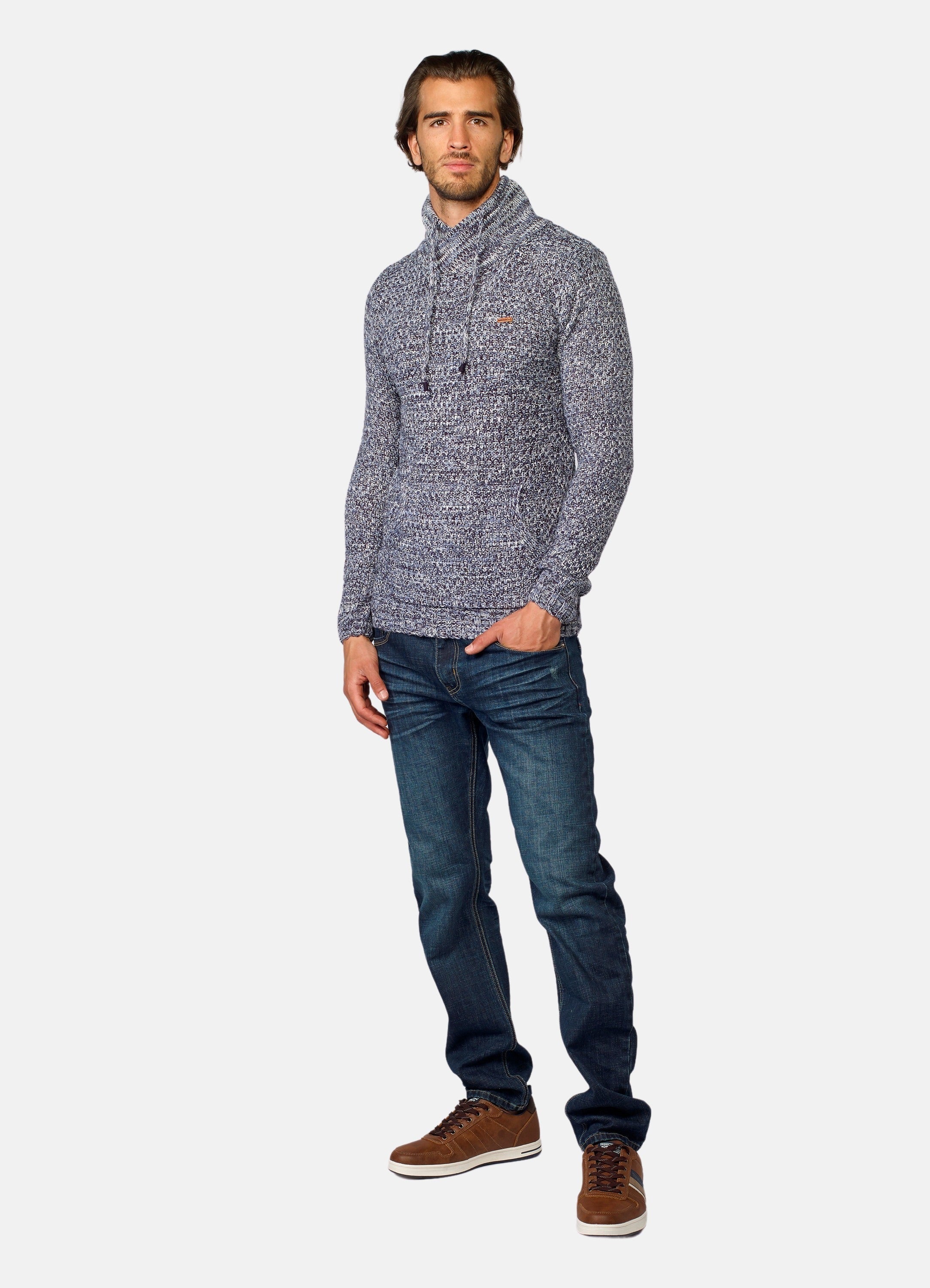 Jersey Hombre Jaspeado Cuello Cruzado – Koroshi 2021TR42