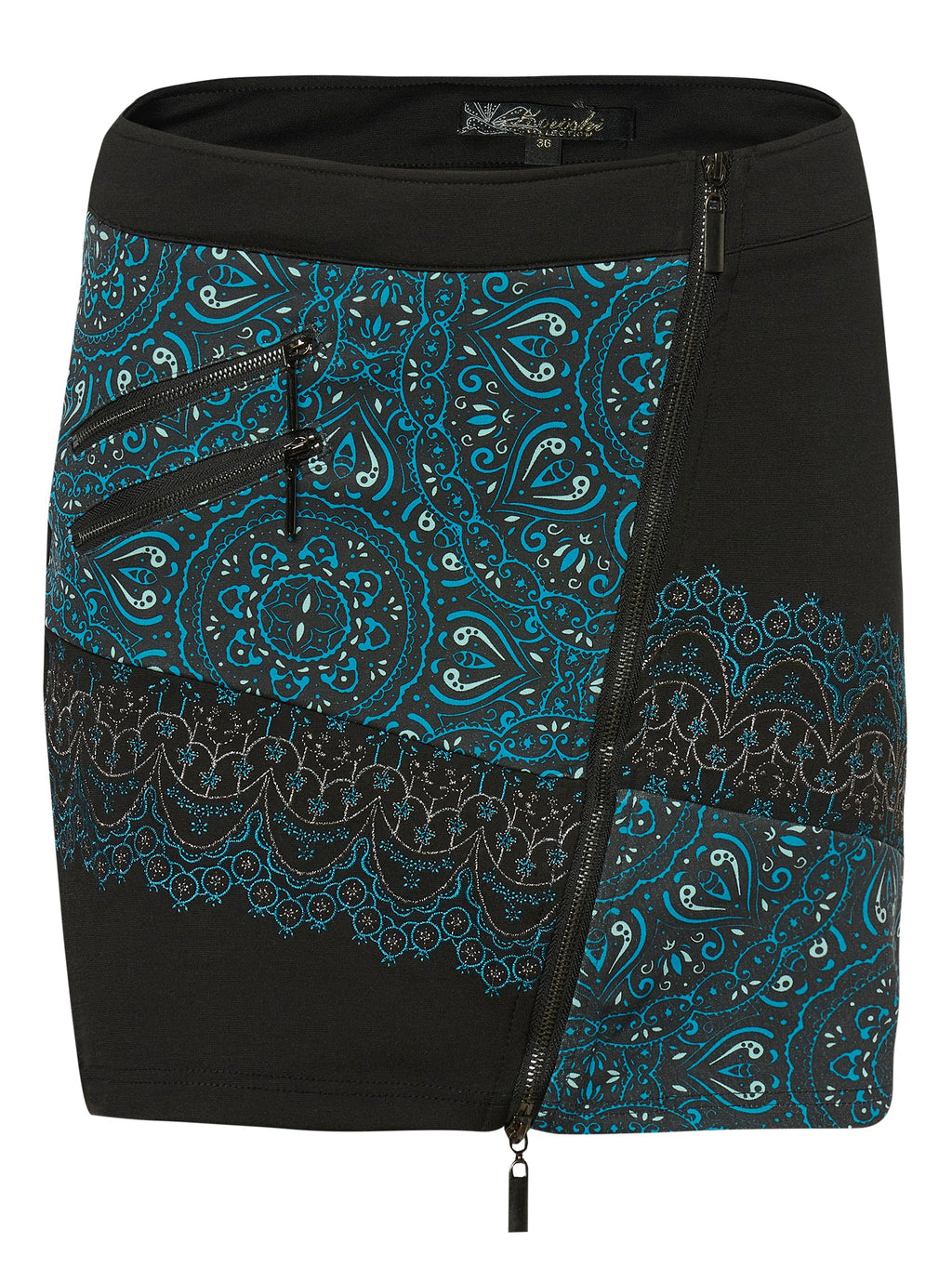 Falda Recta Mujer Estampado Étnico con Lurex – Koroshi Negro