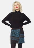 Falda Recta Mujer Estampado Étnico con Lurex – Koroshi Negro