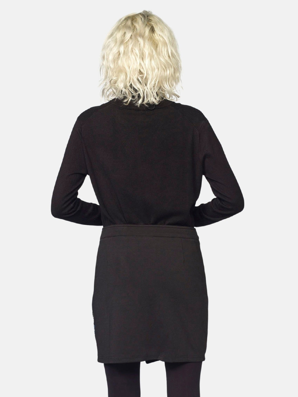Falda Recta Mujer Estampado Étnico con Lurex – Koroshi Negro