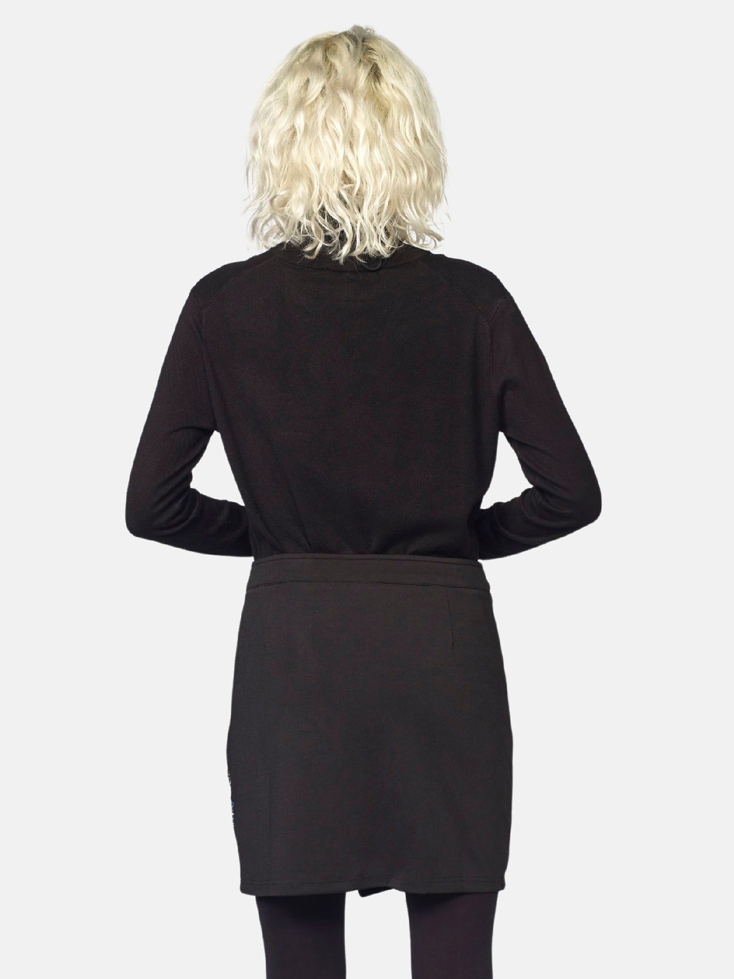 Falda Recta Mujer Estampado Étnico con Lurex – Koroshi Negro