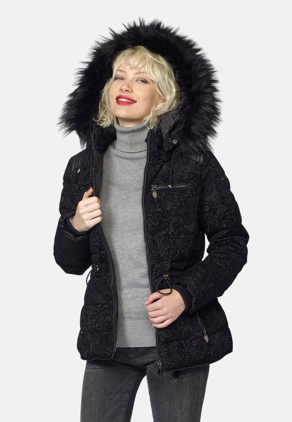Chaqueta Cazadora Acolchada Mujer Estampado Flock – Koroshi 2022JA60