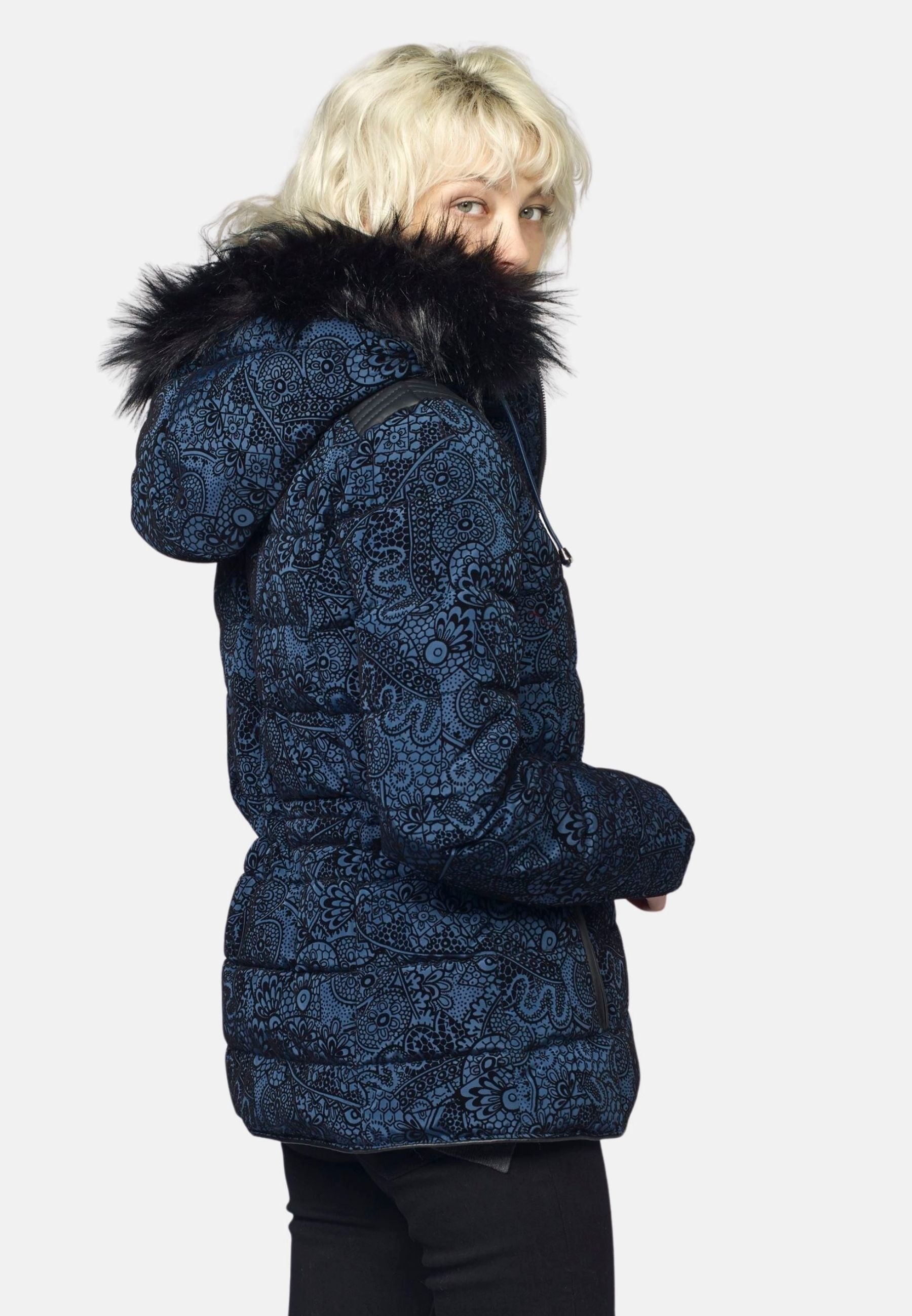 Chaqueta Cazadora Acolchada Mujer Estampado Flock – Koroshi 2022JA60