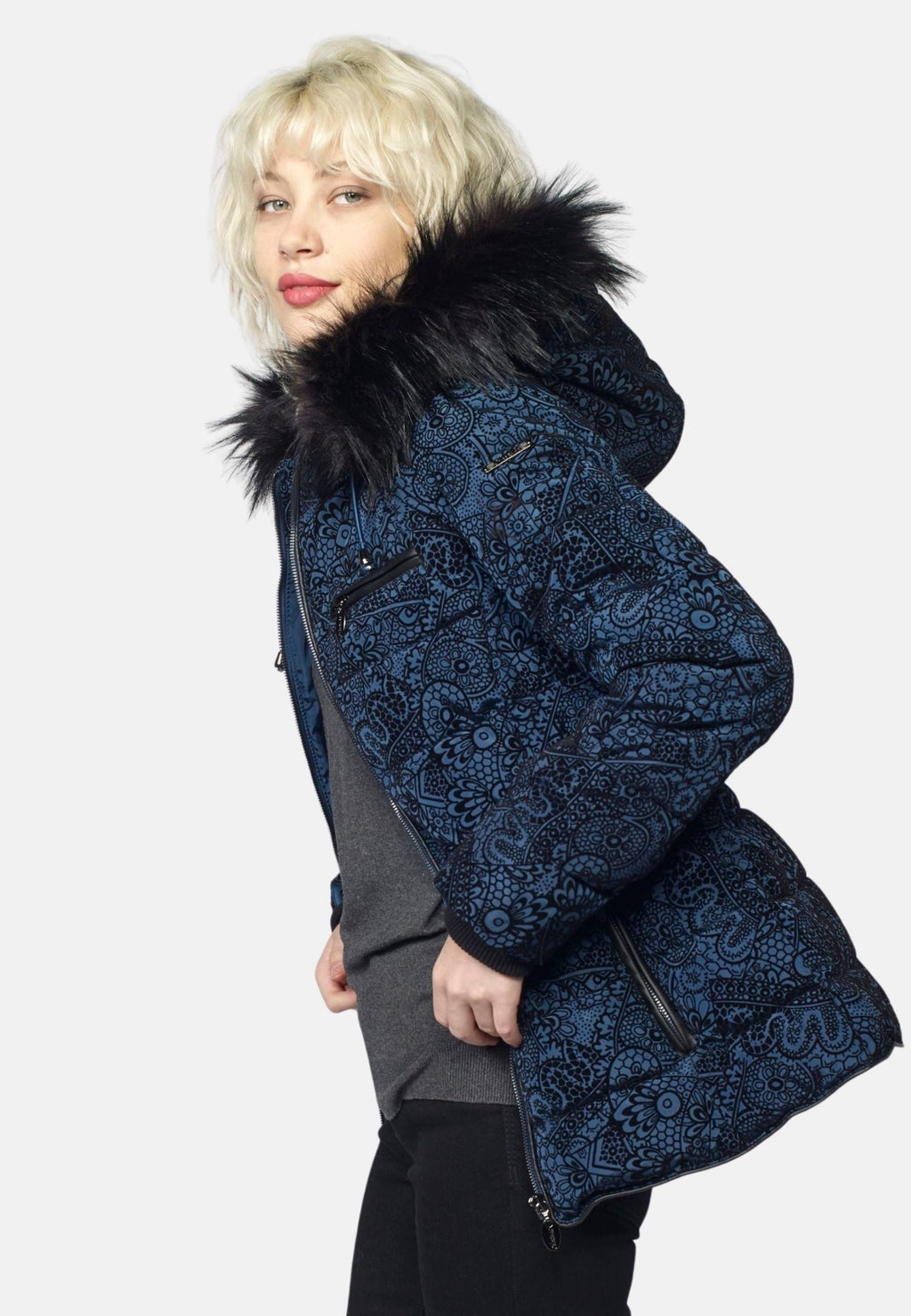 Chaqueta Cazadora Acolchada Mujer Estampado Flock – Koroshi 2022JA60