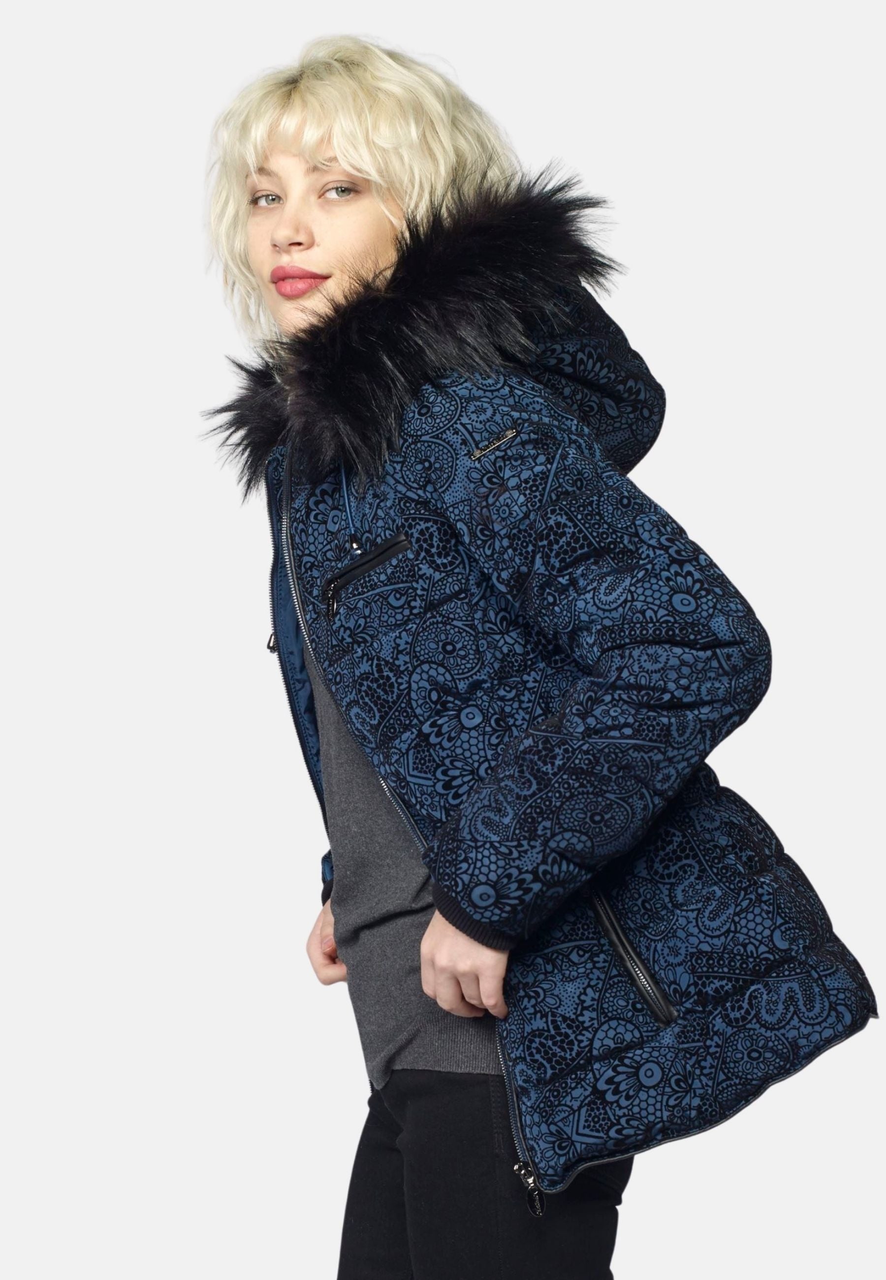 Chaqueta Cazadora Acolchada Mujer Estampado Flock – Koroshi 2022JA60