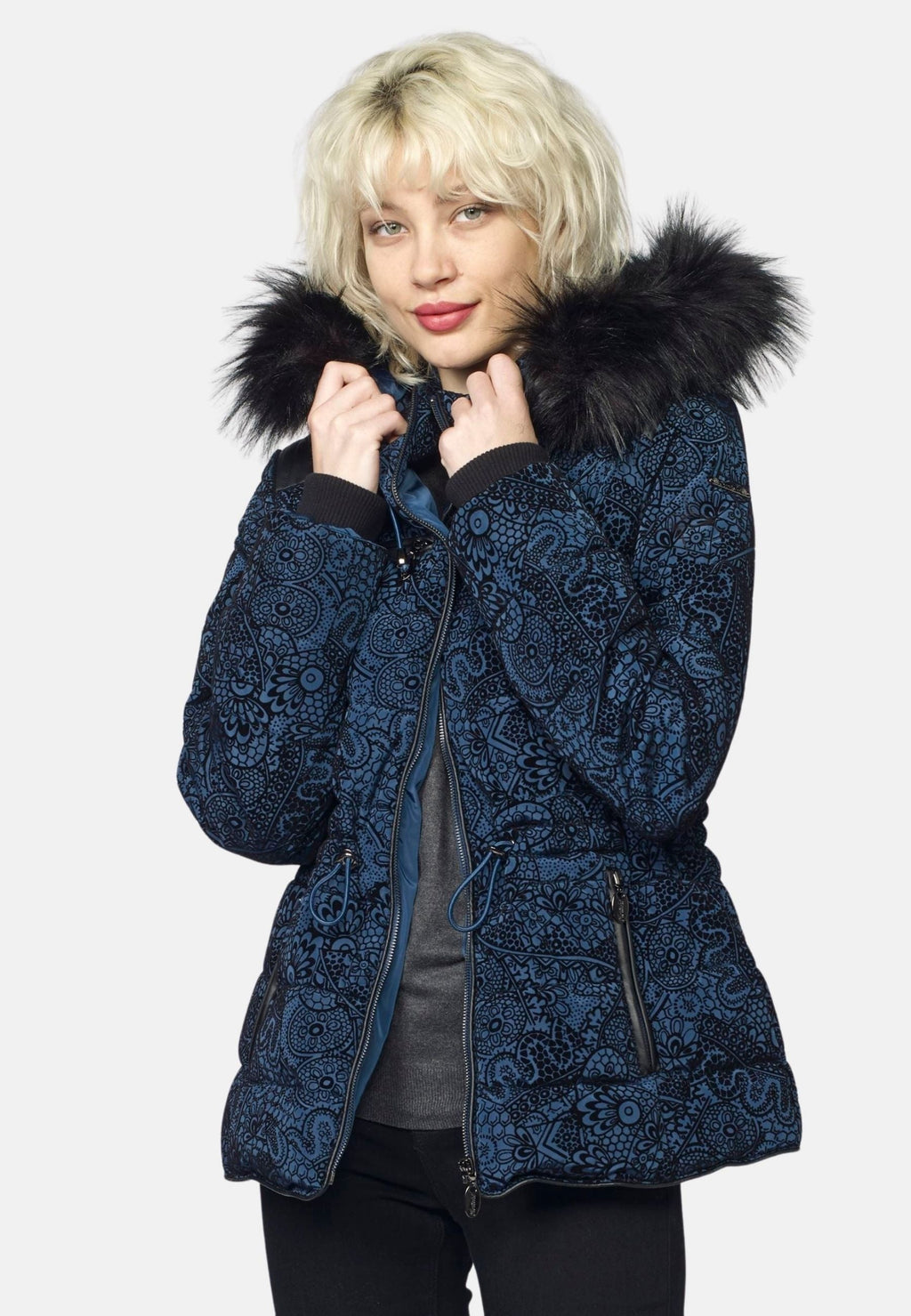 Chaqueta Cazadora Acolchada Mujer Estampado Flock – Koroshi 2022JA60
