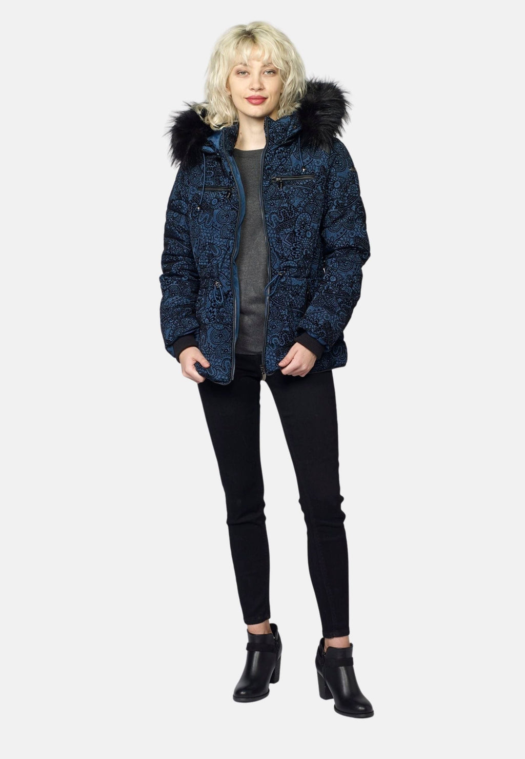 Chaqueta Cazadora Acolchada Mujer Estampado Flock – Koroshi 2022JA60