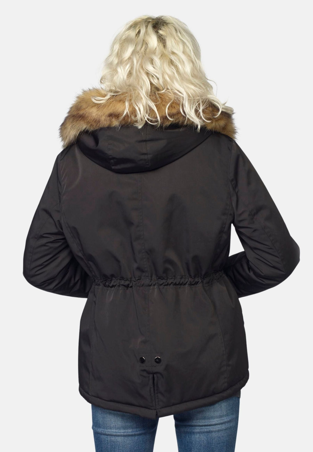Parka Corta Acolchada Mujer con Capucha de Pelo – Koroshi 2022JA62