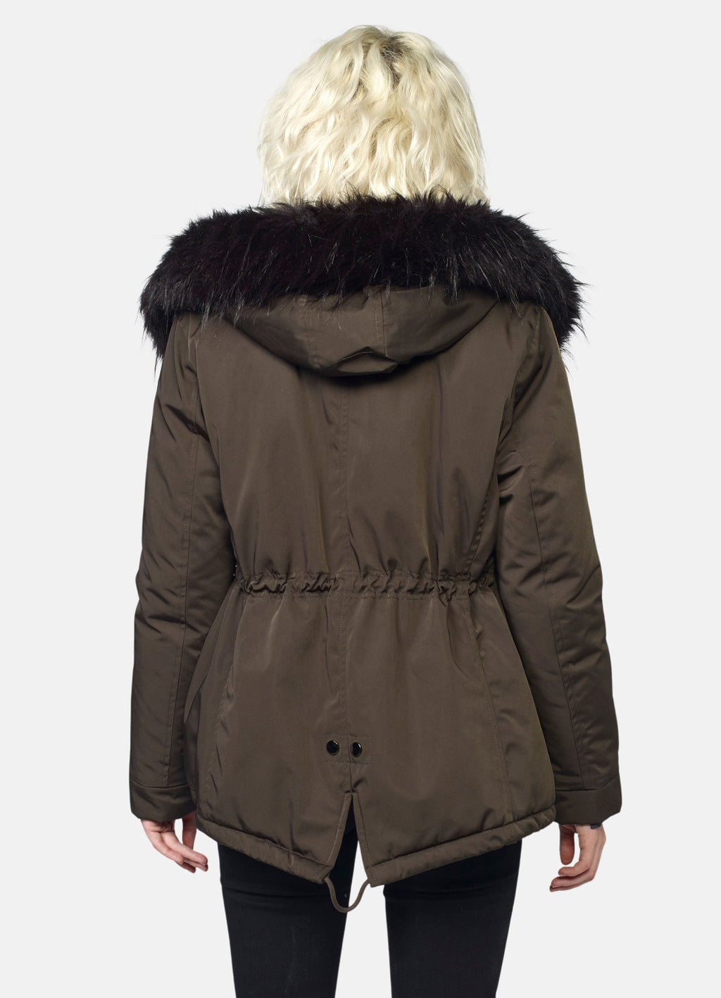 Parka Corta Acolchada Mujer con Capucha de Pelo – Koroshi 2022JA62