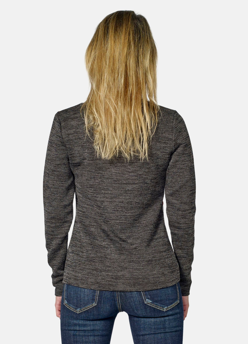 Camiseta Manga Larga Mujer Cortes a Contraste y Bordado – Koroshi Multicolor