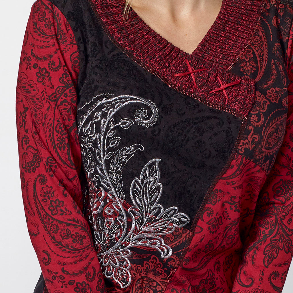 Camiseta Manga Larga Mujer Estampado Foil y Flock – Koroshi 2022ML35