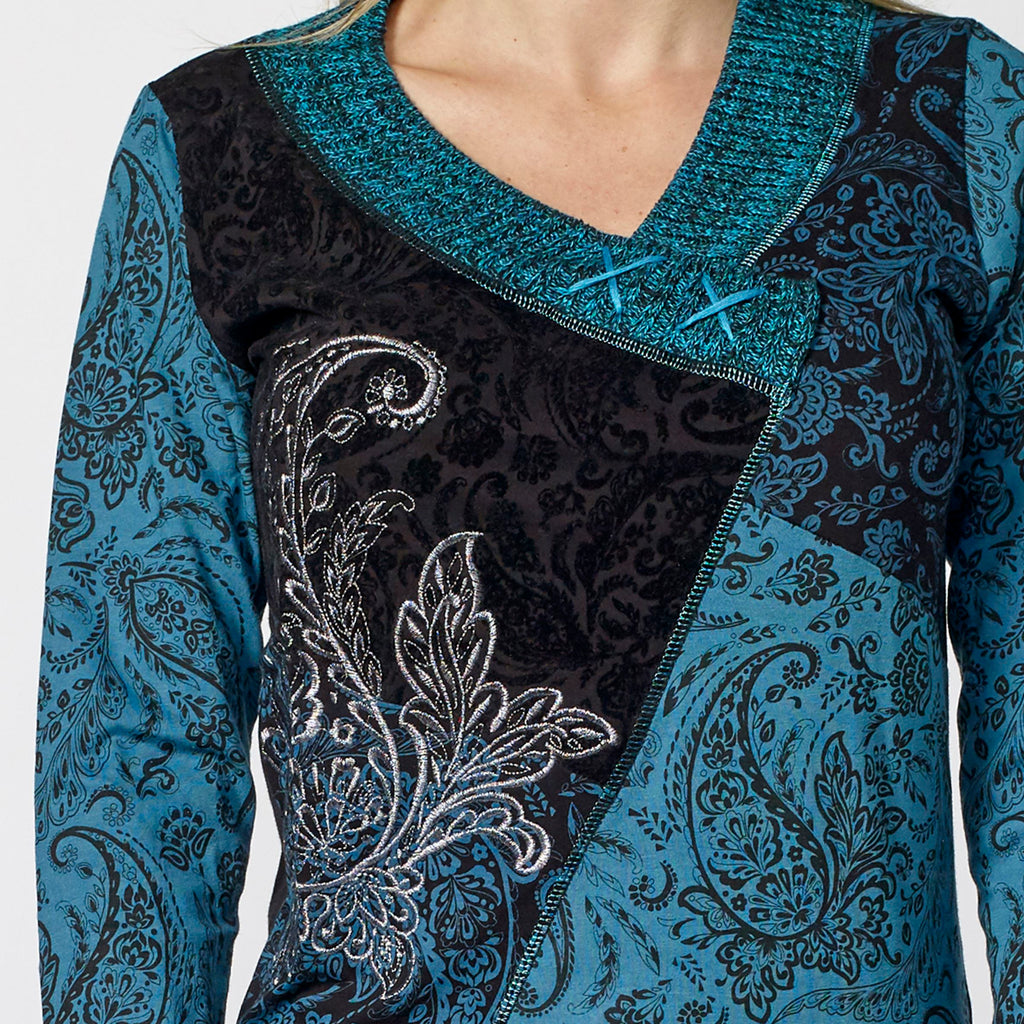 Camiseta Manga Larga Mujer Estampado Foil y Flock – Koroshi 2022ML35