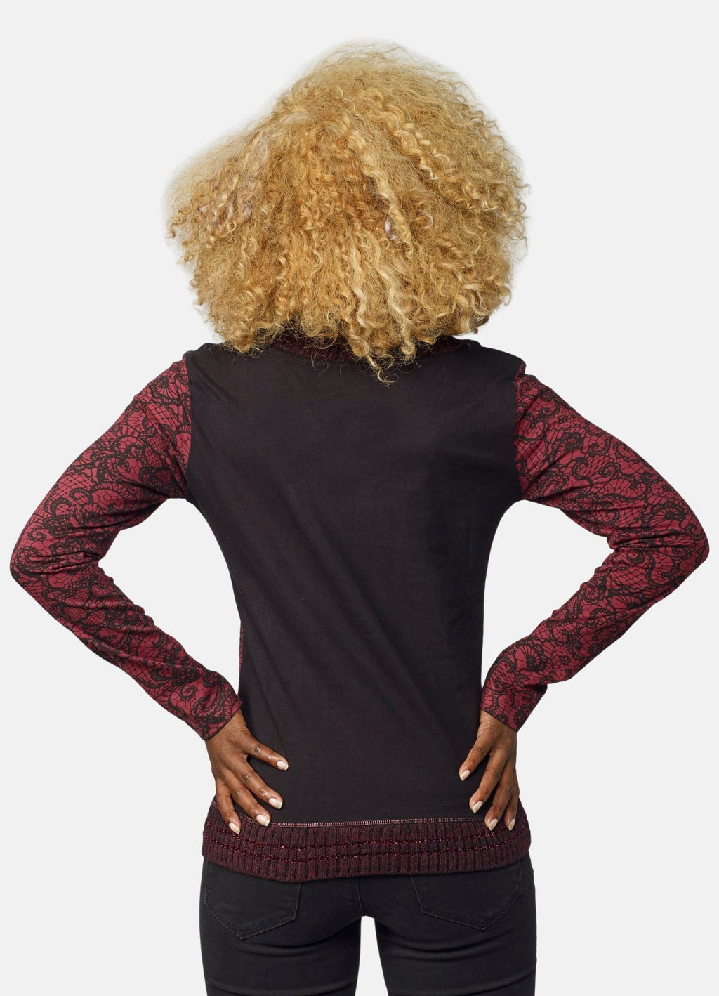 Camiseta Manga Larga Mujer Estampada en Flock con Lentejuelas – Koroshi 2022ML40