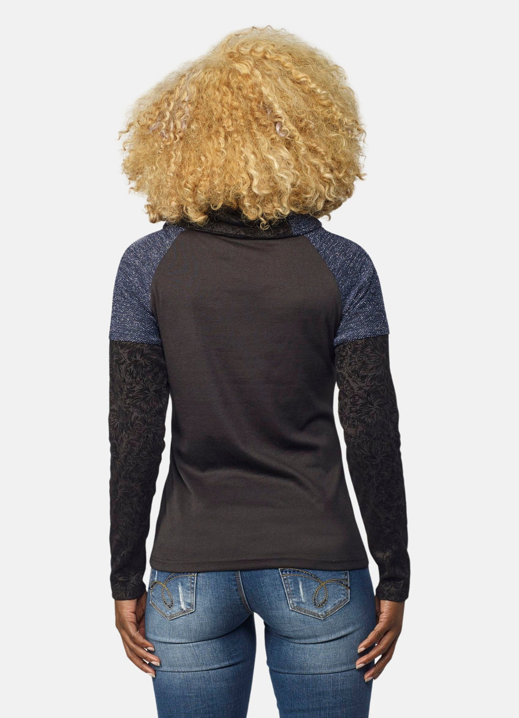 Camiseta Manga Larga Mujer Cuello Cruzado Ajustable Bordado Floral – Koroshi 2022ML61