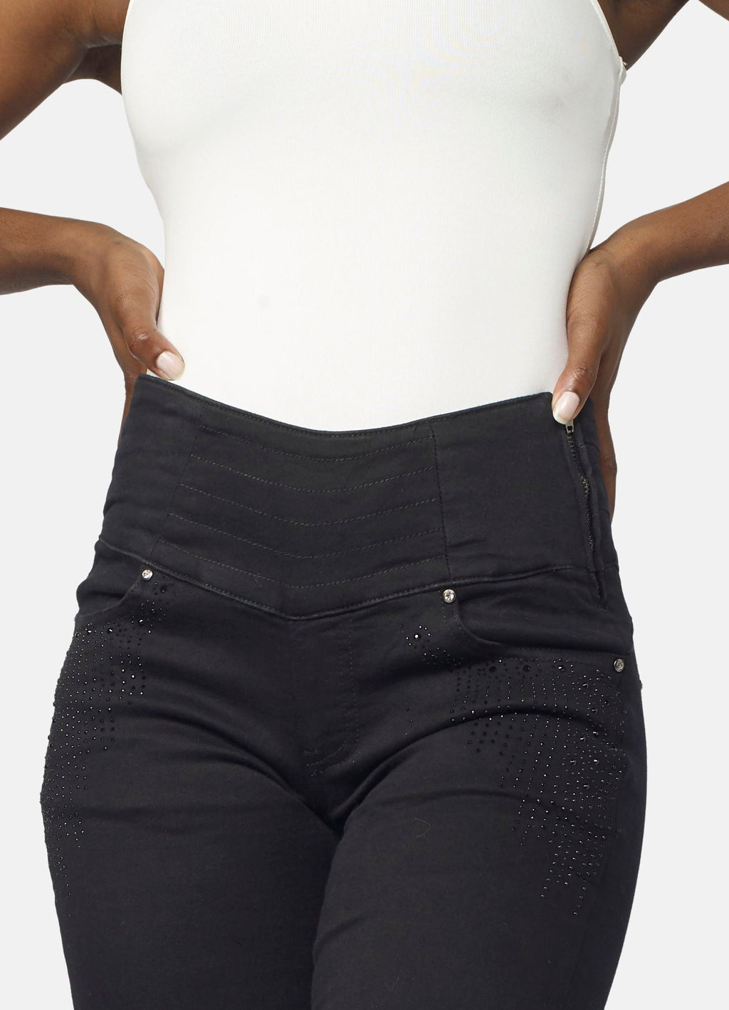 Pantalón Push Up Slim Mujer Aplicaciones Cristal – Koroshi 2022PT23