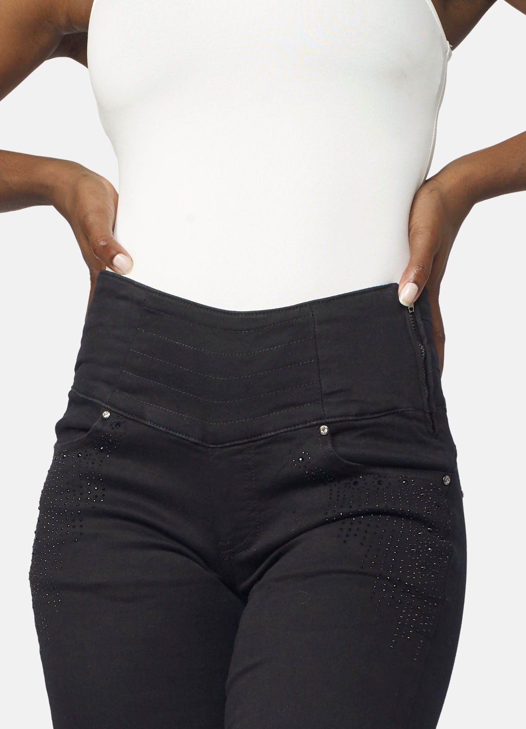 Pantalón Push Up Slim Mujer Aplicaciones Cristal – Koroshi 2022PT23