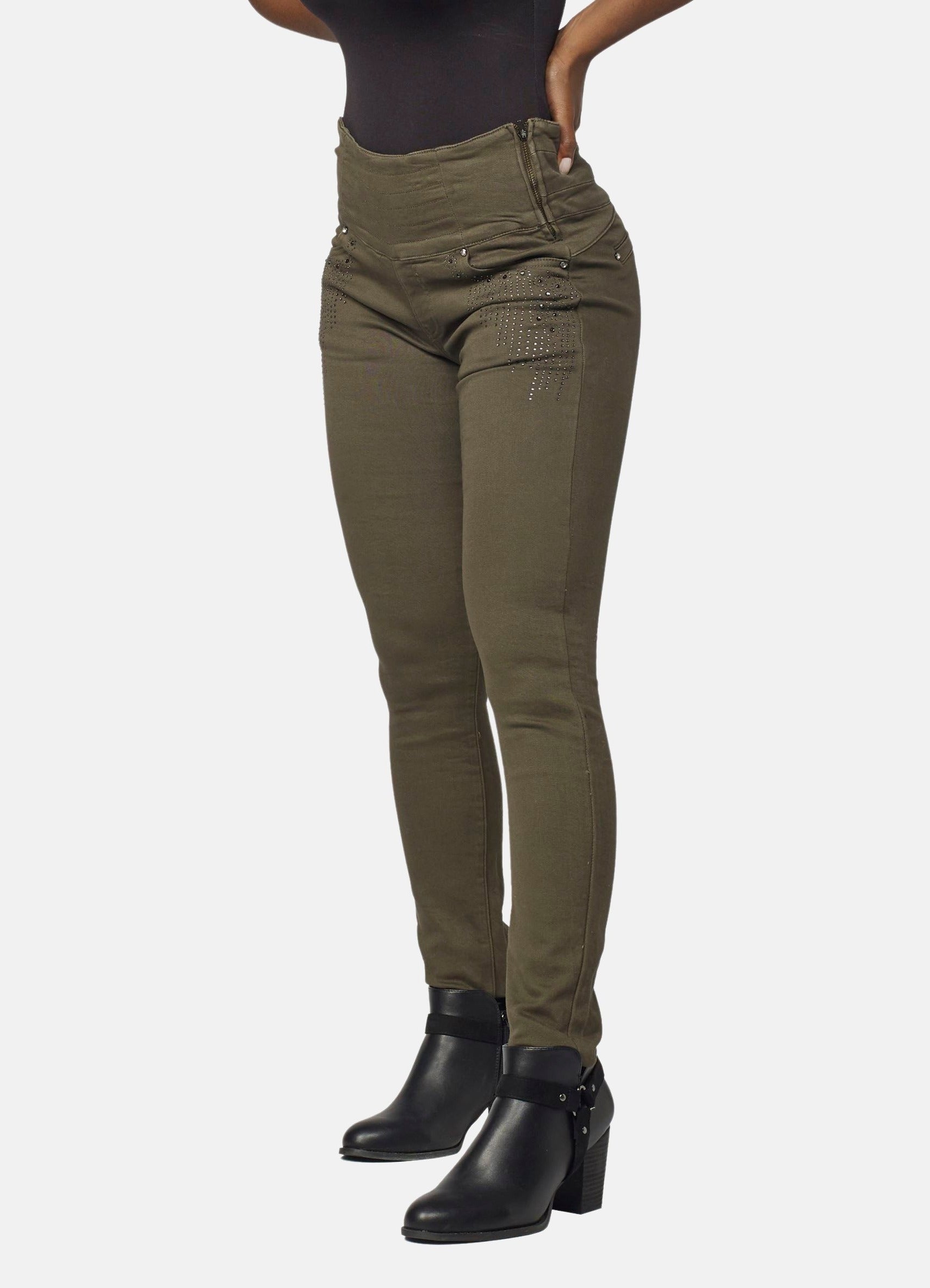 Pantalón Push Up Slim Mujer Aplicaciones Cristal – Koroshi 2022PT23