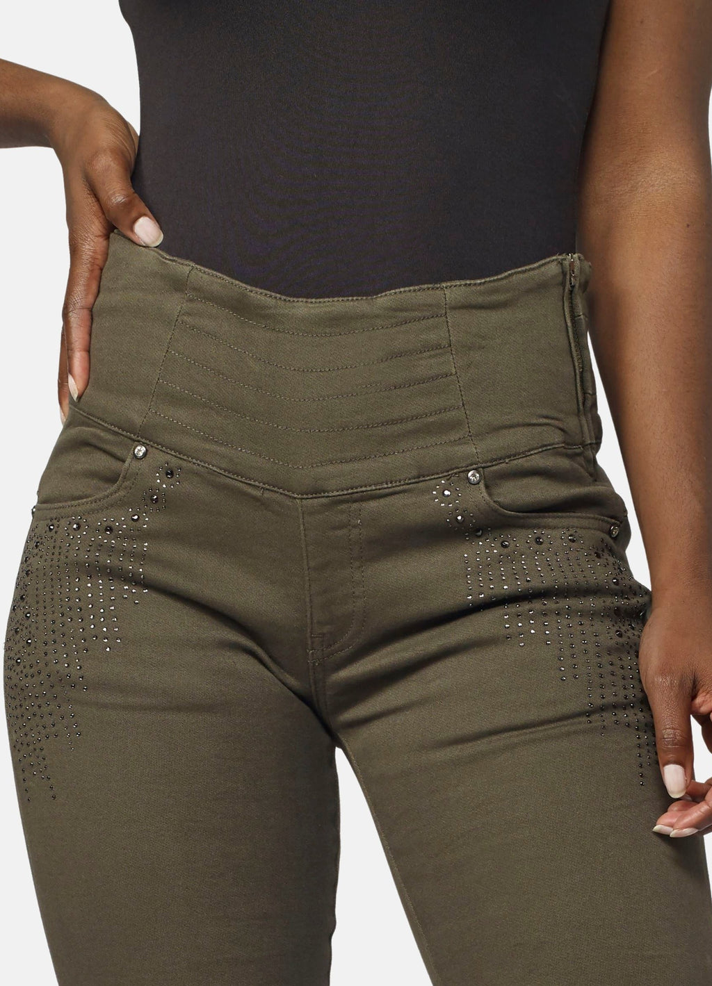 Pantalón Push Up Slim Mujer Aplicaciones Cristal – Koroshi 2022PT23