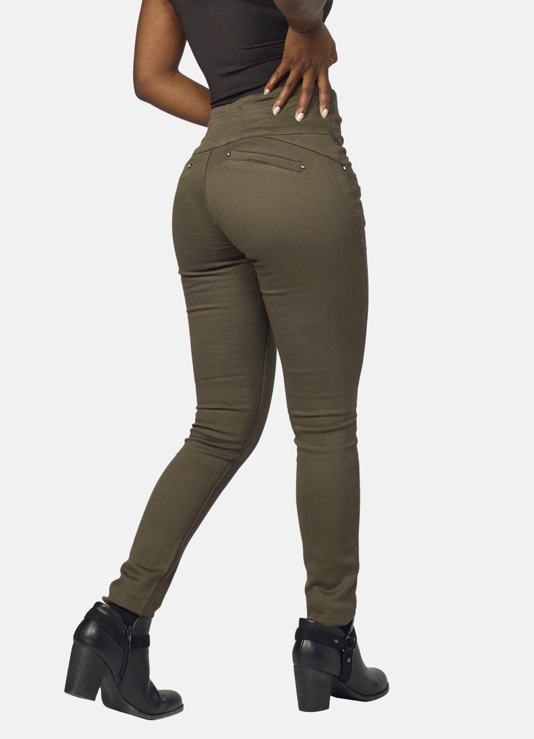 Pantalón Push Up Slim Mujer Aplicaciones Cristal – Koroshi 2022PT23