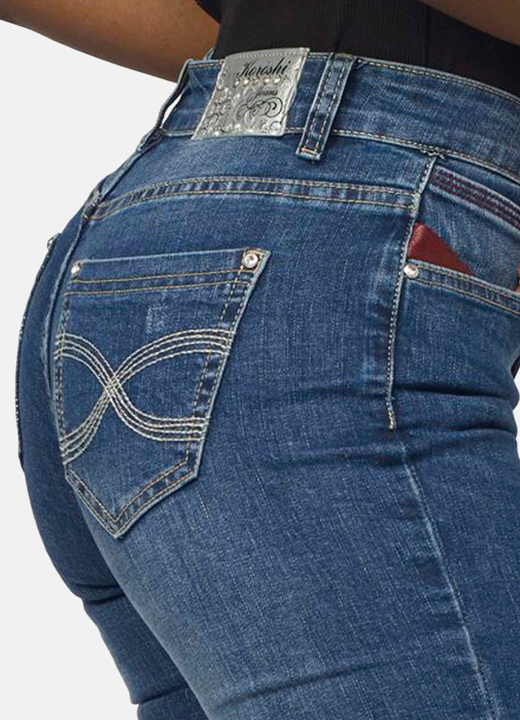 Pantalón Jeans Slim Mujer Detalle Rotos – Koroshi Azul Oscuro