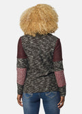 Sudadera Mujer Cuello Vuelto Franjas Jaspeadas – Koroshi Rojo
