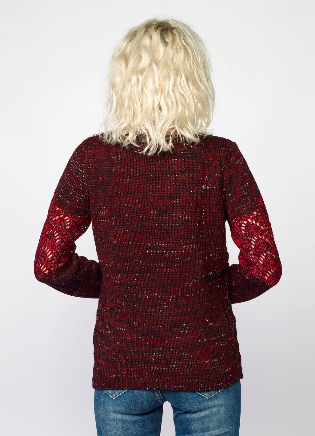 Jersey de Punto Mujer Rayas y Calados Cuello Redondo – Koroshi 2022TR04