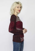 Jersey de Punto Mujer Rayas y Calados Cuello Redondo – Koroshi 2022TR04