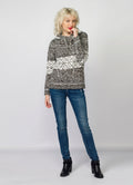 Jersey de Punto Mujer Jacquard Geométrico con Capucha – Koroshi 2022TR05