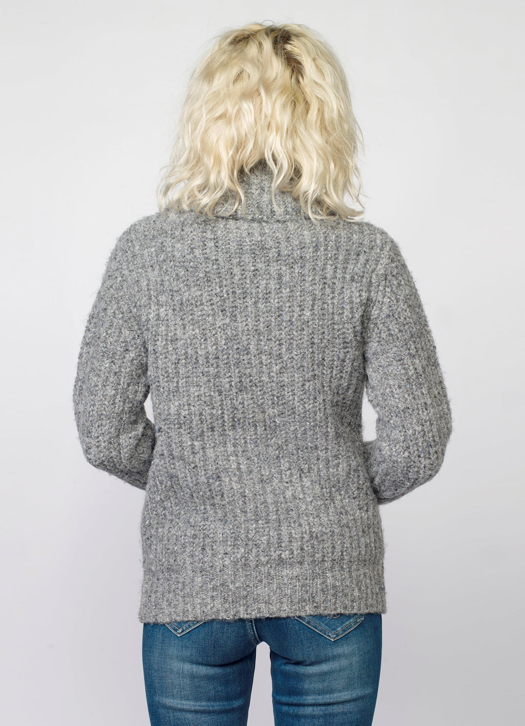 Jersey de Punto Mujer Canalé Jaspeado Cuello Vuelto – Koroshi 2022TR10