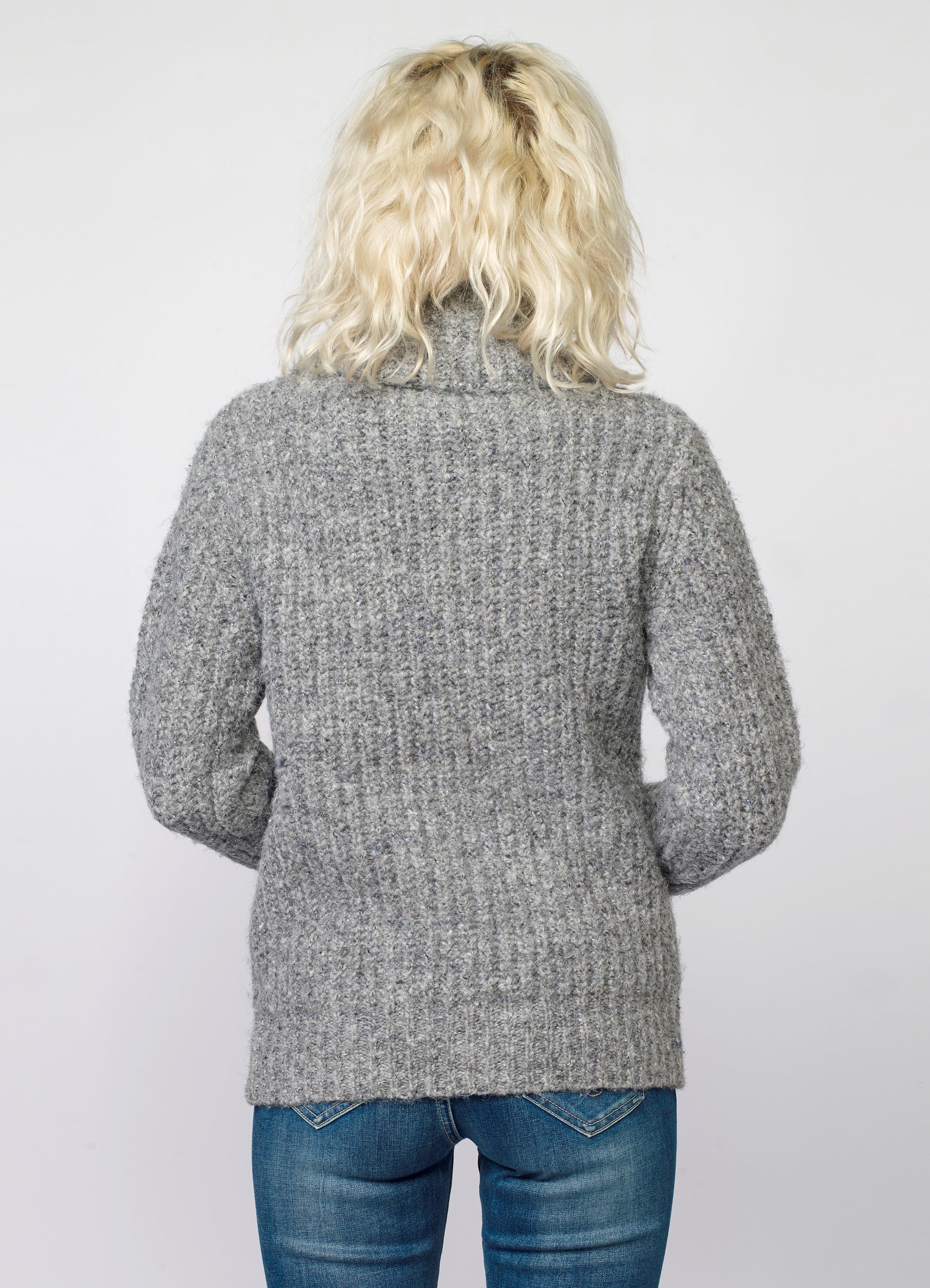 Jersey de Punto Mujer Canalé Jaspeado Cuello Vuelto – Koroshi 2022TR10