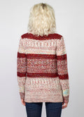 Jersey de Rayas Cuello Alto Mujer Punto Fantasía – Koroshi Vino