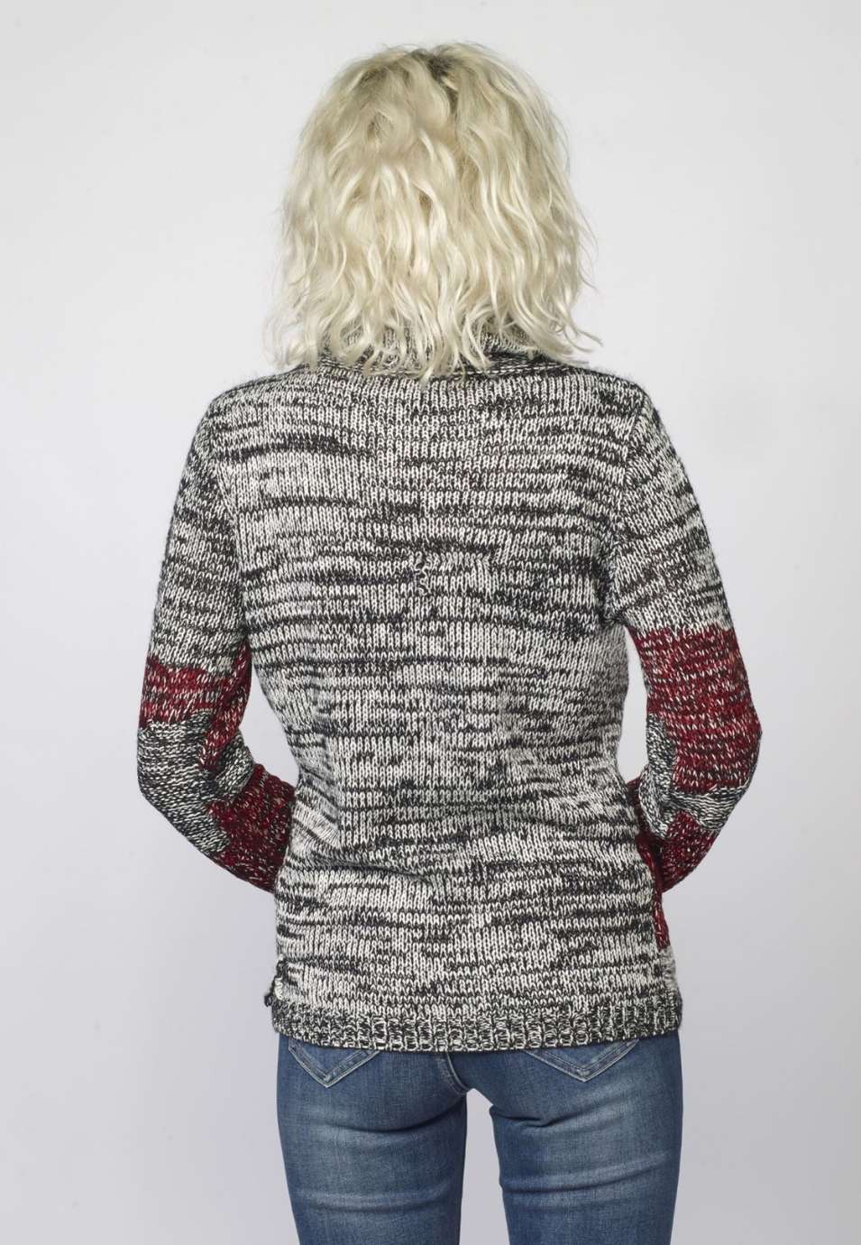Jersey de Punto Mujer Cuello Vuelto Jaspeado – Koroshi 2022TR33