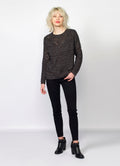 Jersey de Punto Canalé Mujer con Lurex y Calados – Koroshi 2022TR35