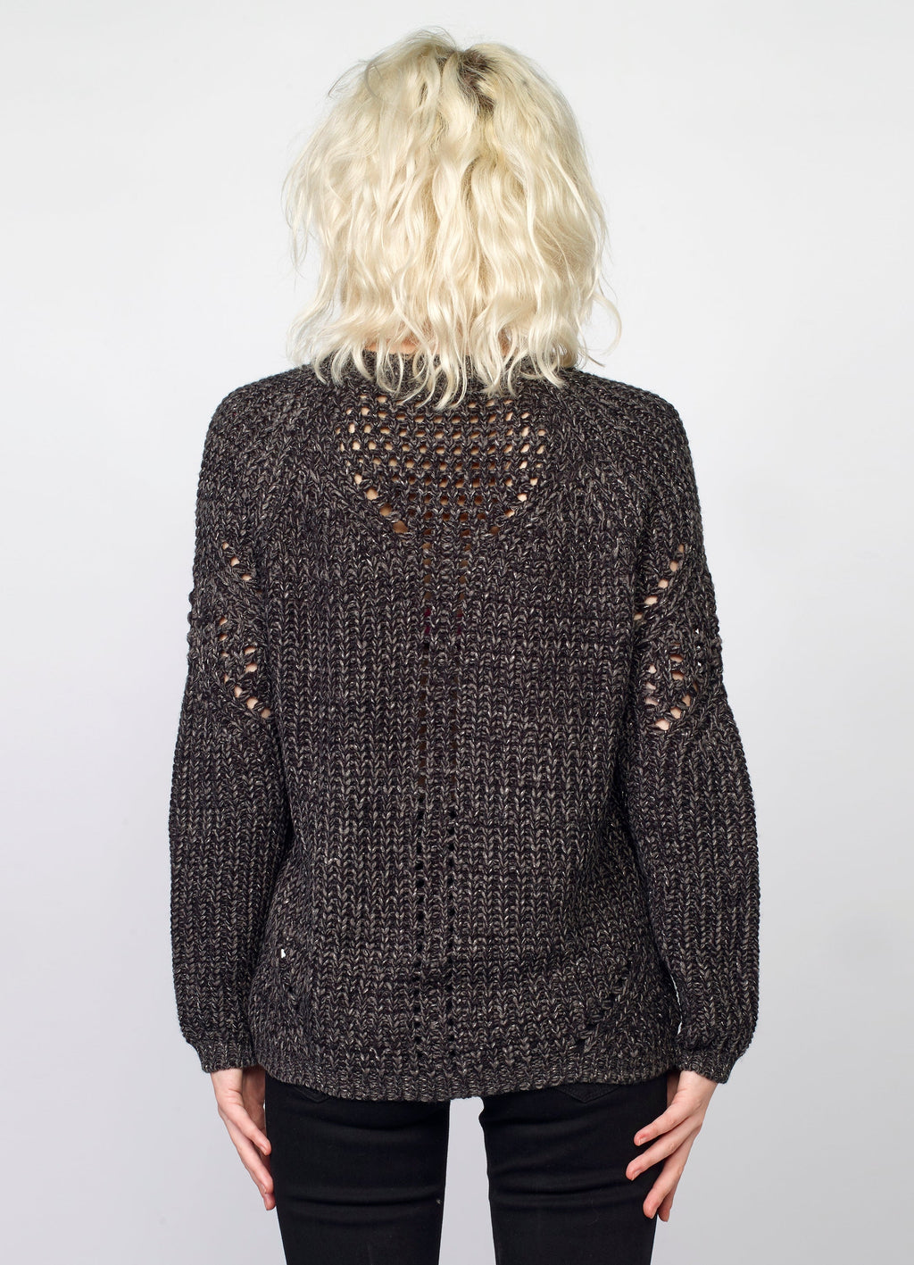 Jersey de Punto Canalé Mujer con Lurex y Calados – Koroshi 2022TR35
