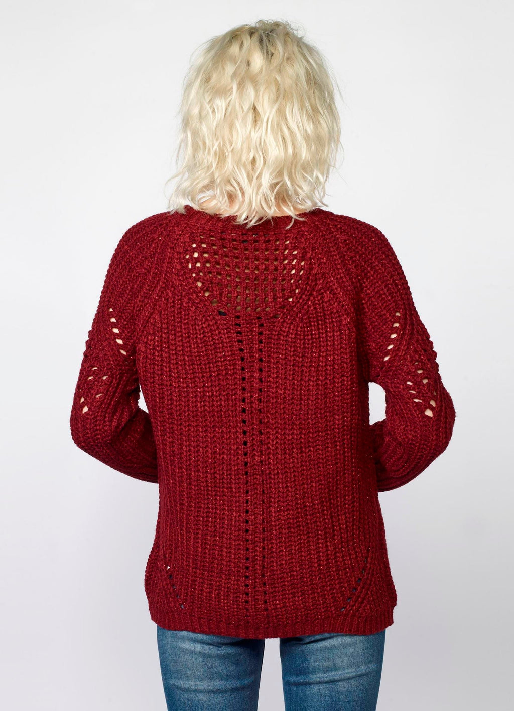 Jersey de Punto Canalé Mujer con Lurex y Calados – Koroshi 2022TR35