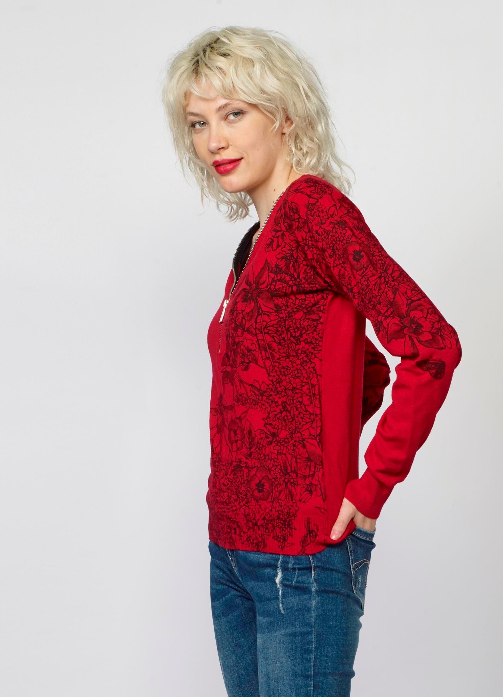 Jersey de Punto Mujer Estampado Floral – Koroshi 2022TR45