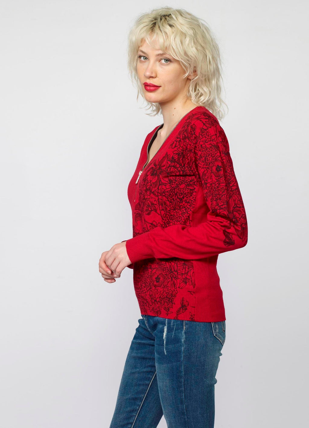 Jersey de Punto Mujer Estampado Floral – Koroshi 2022TR45