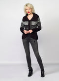 Chaqueta de Punto Mujer Rayas Cremallera – Koroshi 2022TR81