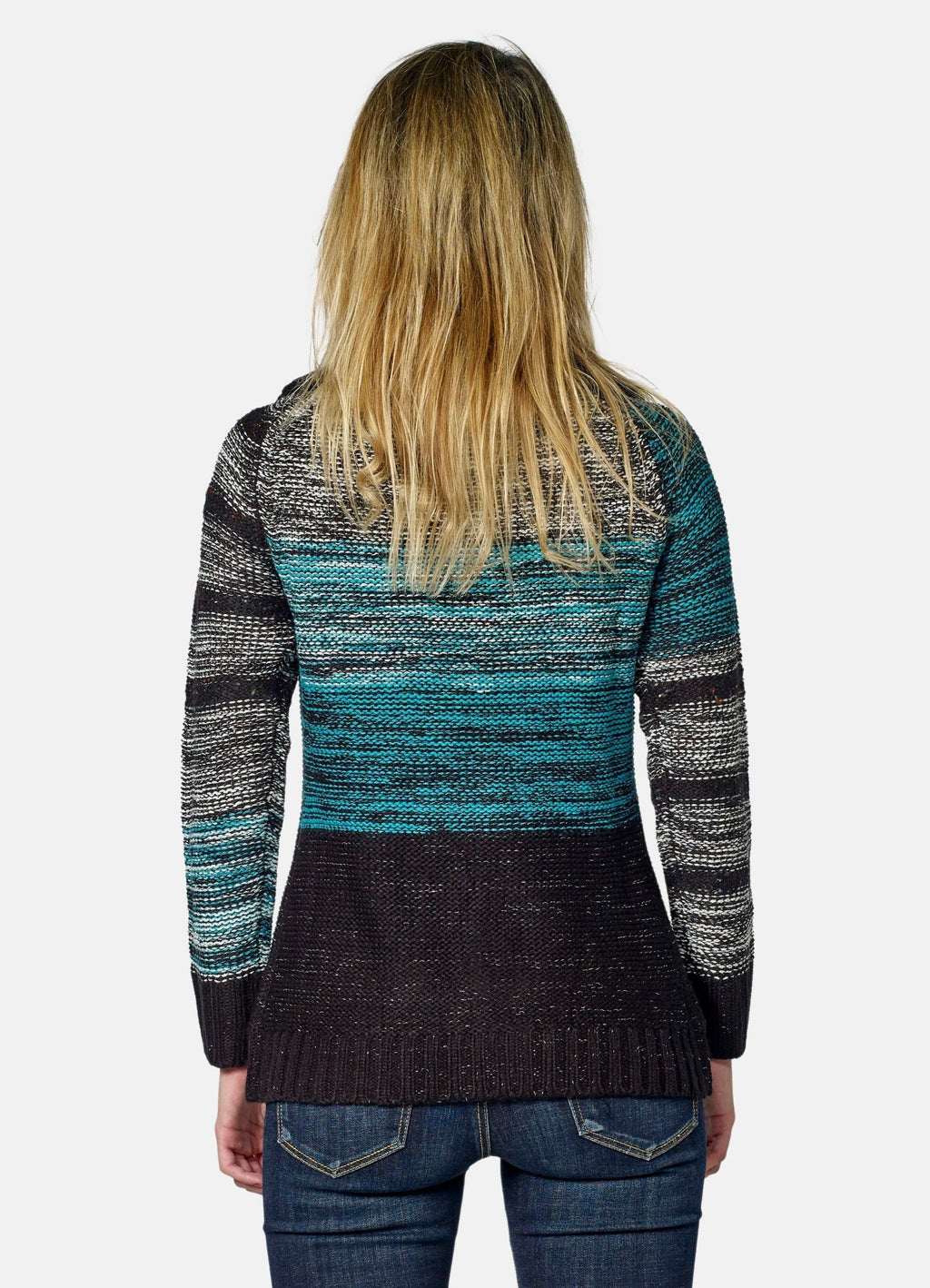 Chaqueta de Punto Mujer Rayas Cremallera – Koroshi 2022TR82