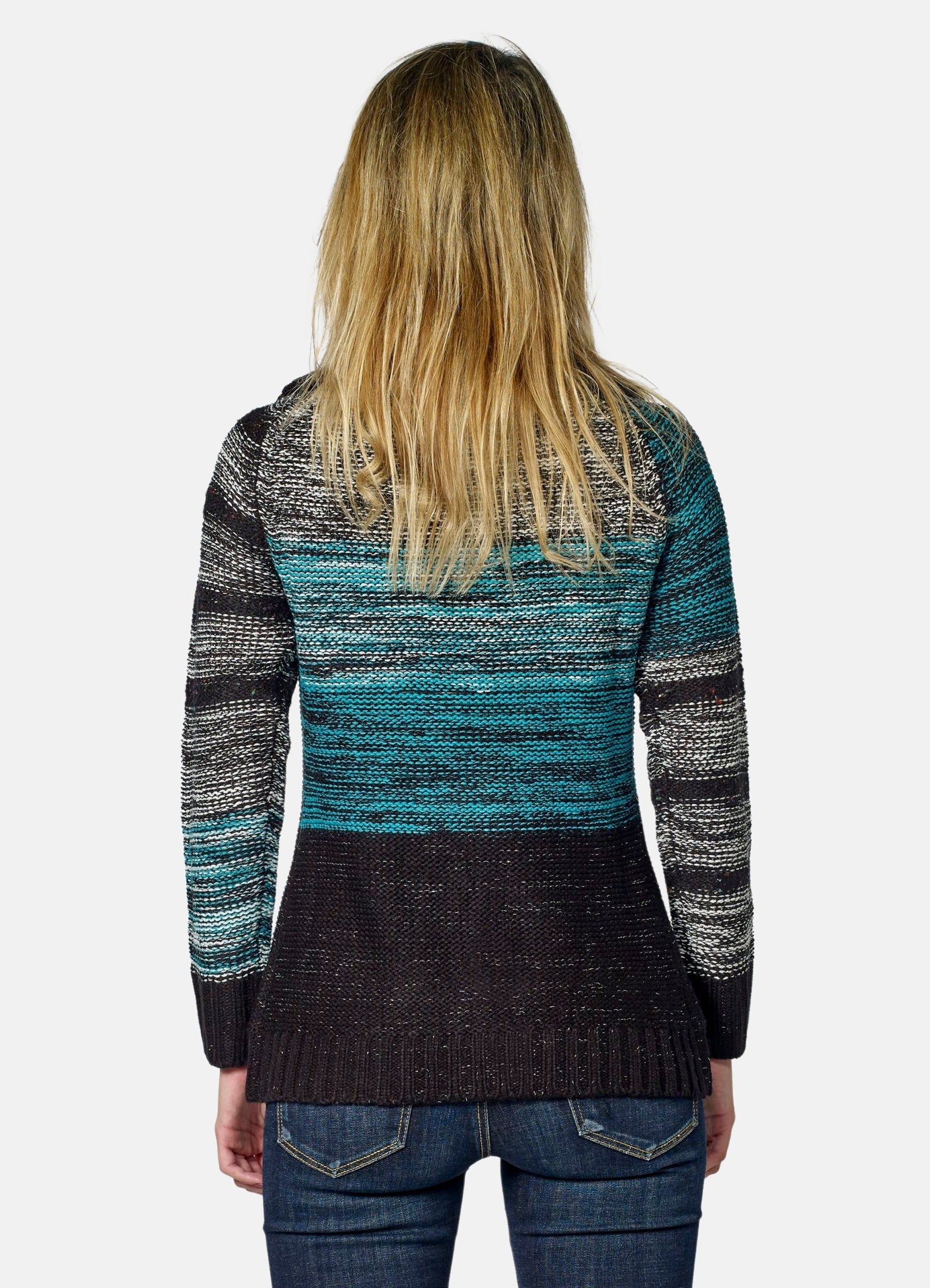 Chaqueta de Punto Mujer Rayas Cremallera – Koroshi 2022TR82