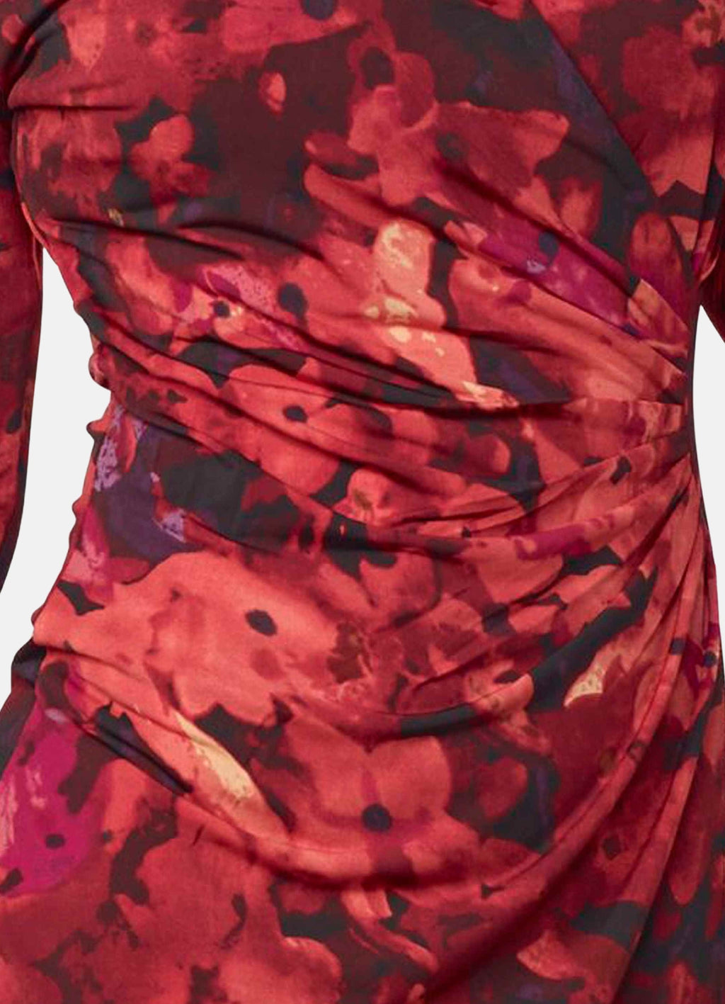Vestido Estampado Floral Mujer Drapeado – Koroshi Vino