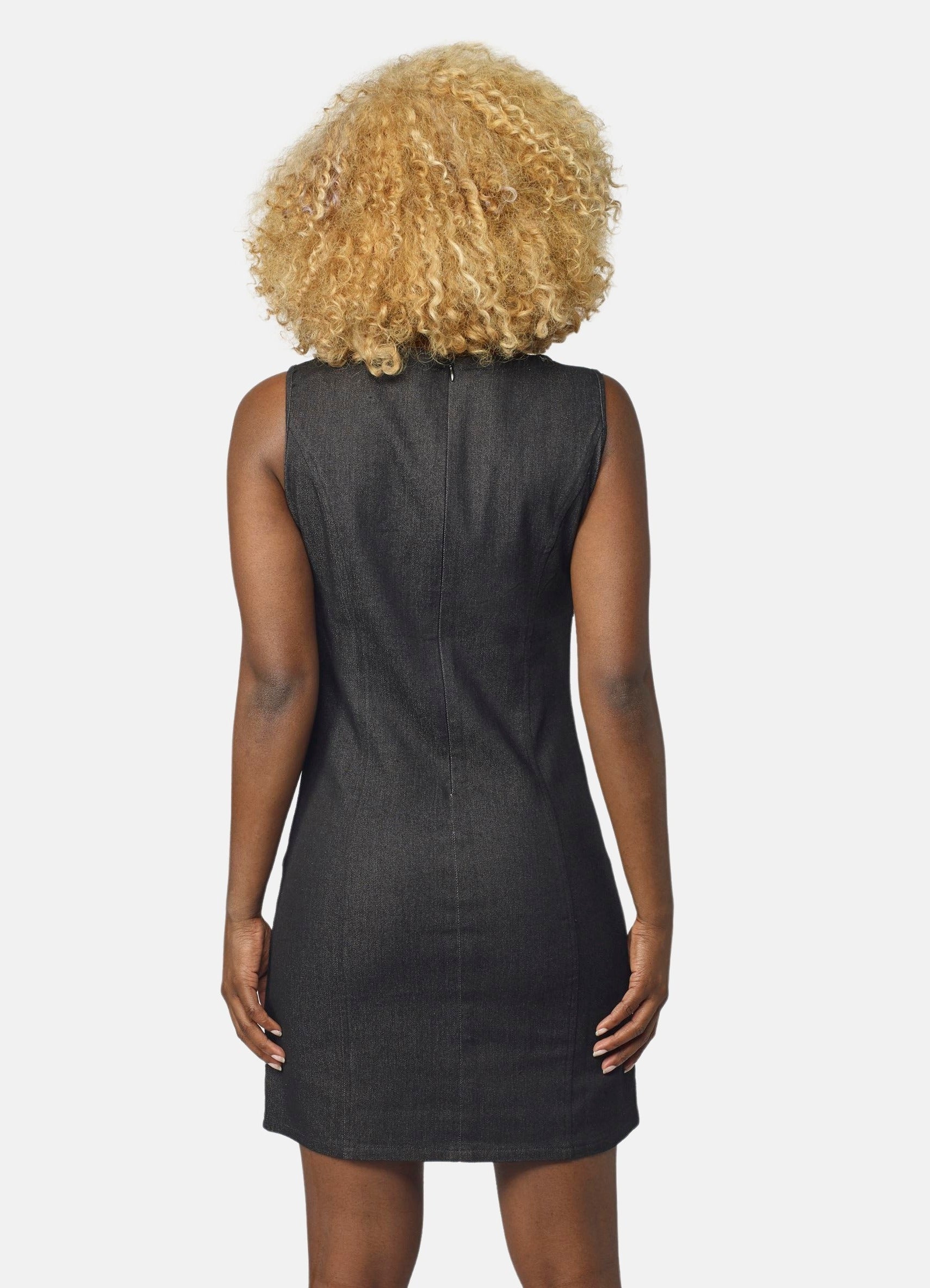 Vestido Denim Estampado Flock Mujer – Koroshi Negro