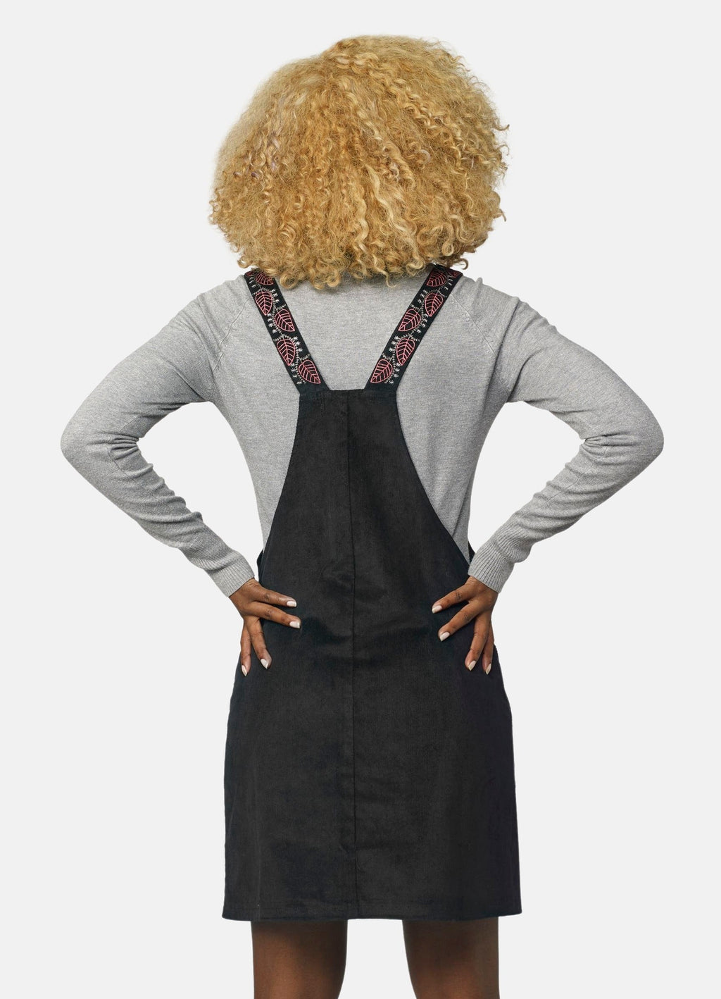 Pichi Micropana con Bolsillos Bordados Mujer – Koroshi Negro