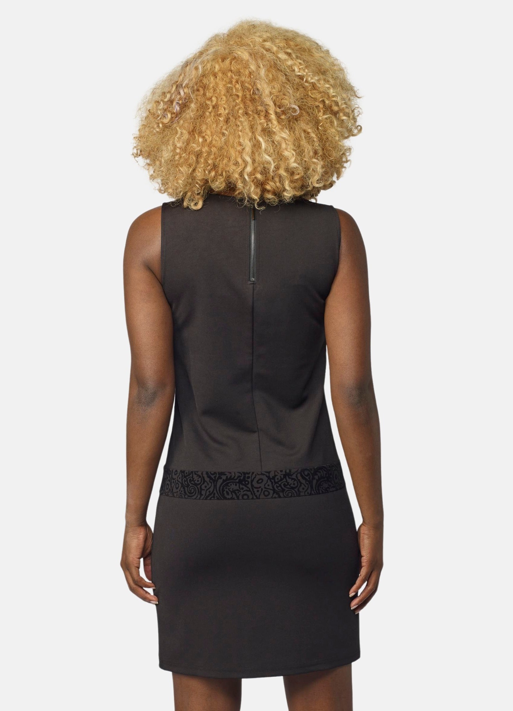 Vestido Ajustado Sin Mangas Estampado Flock Mujer – Koroshi Azul Petróleo
